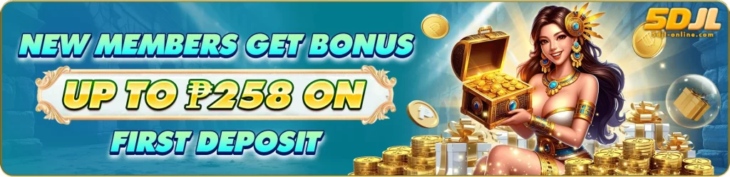 5DJL new member registration bonus banner with welcome rewards