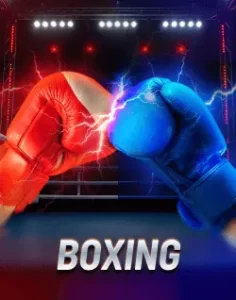 5DJL boxing arena with professional fighters competing under bright lights